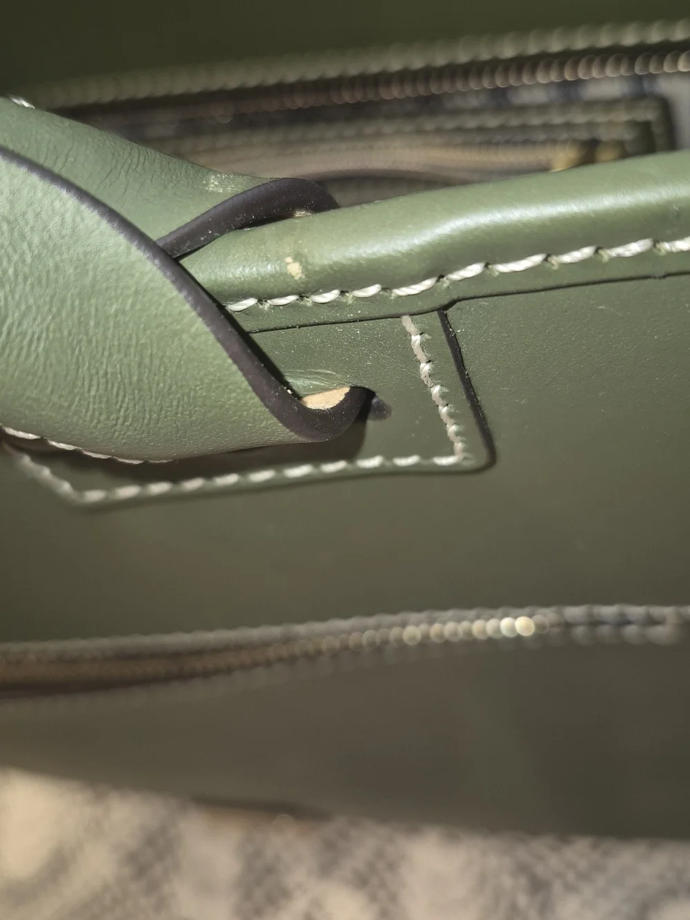 Dooney & Bourke Olive Green Beacon  Leather Tote with Front Zip Pocket